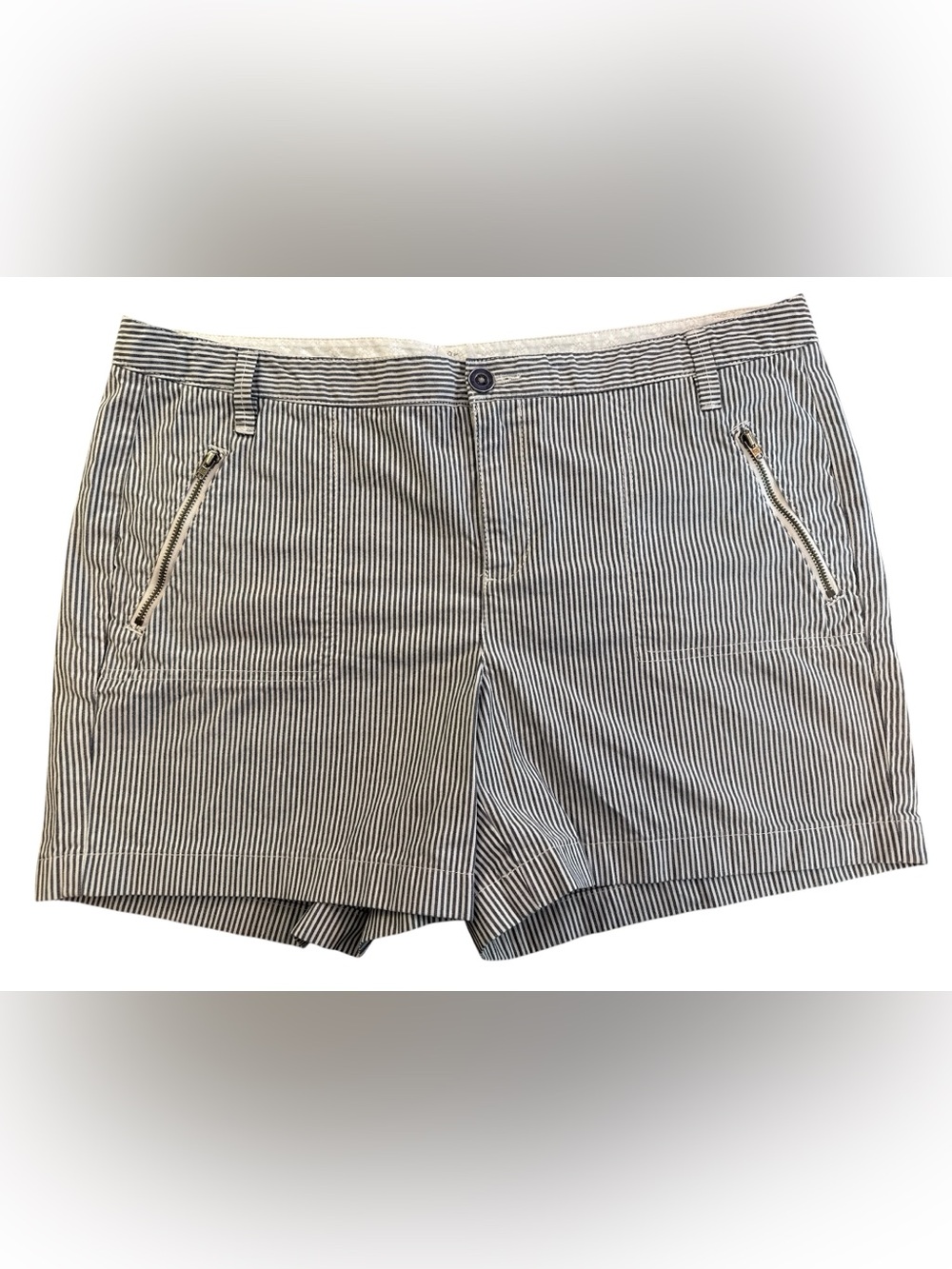 Caslon Navy and White Striped Cotton Shorts